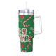 thumbnail image 1 of Regalos personalizados de Feliz Navidad para vasos de 40 oz con asa y pajita - Taza de café de viaje de acero inoxidable con tapa - Regalos ideales para mujeres, niñas y niños en cumpleaños y Navidad, 1 of 8