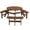 Brown-6, variant on QDXDX 70" Round Fir Wood Picnic Table with 4 Benches & Umbrella Hole, Natural (2 Count)