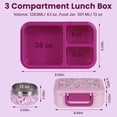 thumbnail image 5 of Bento Lunch Box 1283ML/ 43 oz, 3 Compartment Lunch Box with 391 ML/ 13 oz Thermal Food Jar and Ice Pack, Airtight Bento Box, Removable Tray and Handle, BPA-Free and Food-Safe Materials(Light Orchid), 5 of 10