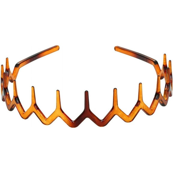 Plastic Sharks Tooth Hair Comb Headband - Zigzag Hairband Teeth Hair Band - Wavy Toothed Hairband for Women Girls (Tortoise)