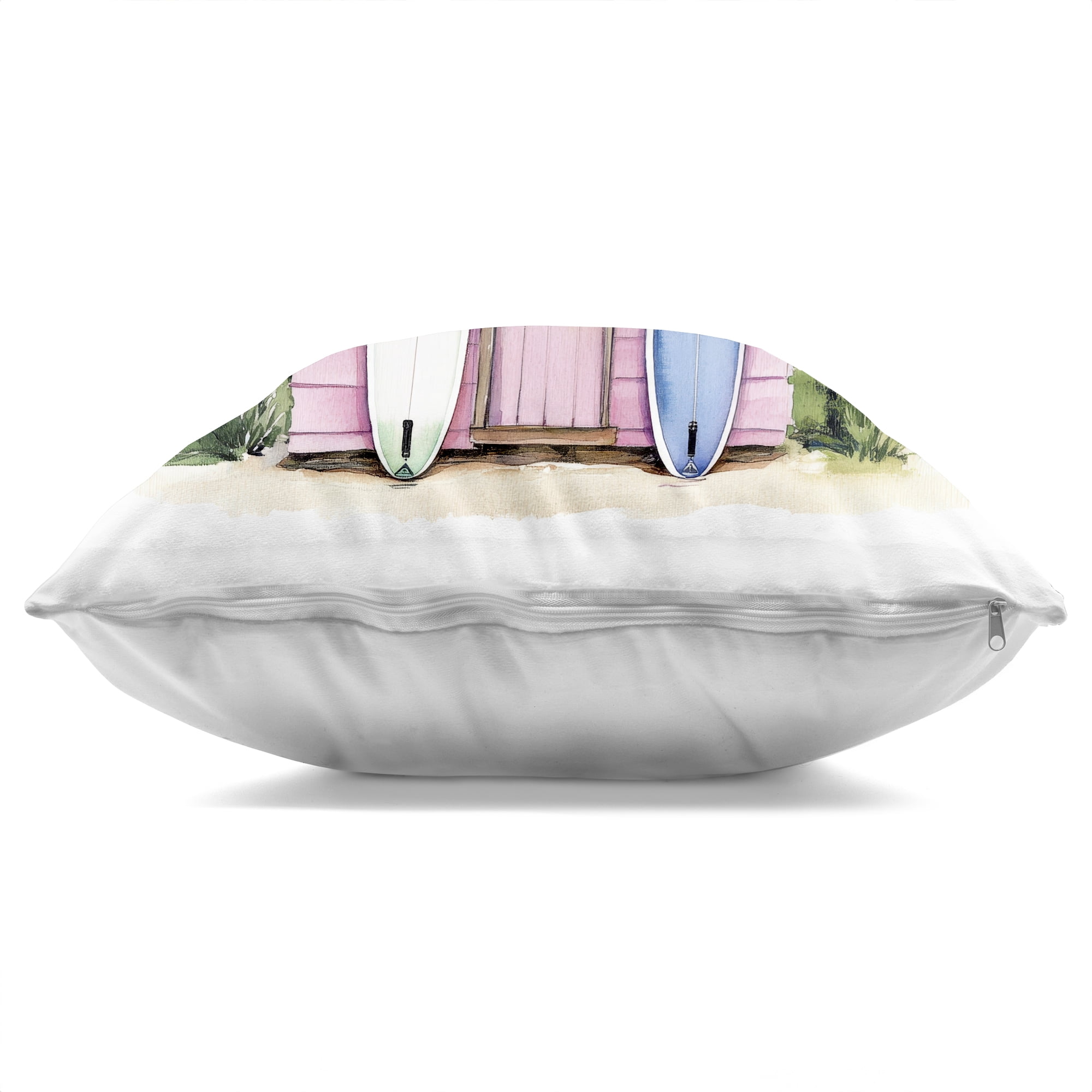 Stupell Industries Surf Shack Under Palms Decorative Printed Throw Pillow, design by Petal Prints Design, 18 x 7 x 18
