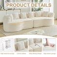 thumbnail image 4 of Leumius 111.5" Curved Sectional Sofa, Oversized Corduroy Modern Cloud Sofa with 6 Pillows,4 Seater Memory Foam Sofa with Deep Seat for Living Room,Beige Corduroy, 4 of 6