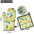 thumbnail image 6 of Lemon Kitchen Oven Mitt and Pot Holder Sets 2 Pcs for Baking, Cooking and Grilling, Heat Resistant Up To 392 °F, 6 of 7