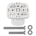 thumbnail image 1 of 4 Pieces Set Drawer Pulls Handle Square Wardrobe Cabinet Knobs with Stainless Steel Screws Furniture Kitchen Decor, 1 of 5