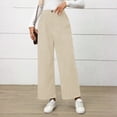 thumbnail image 2 of dGslk High Waist Wide Leg Pants for Women Casual Loose Fit Trousers with Pockets Comfortable Straight Leg Design Suitable for Daily Wear Beige L, 2 of 2