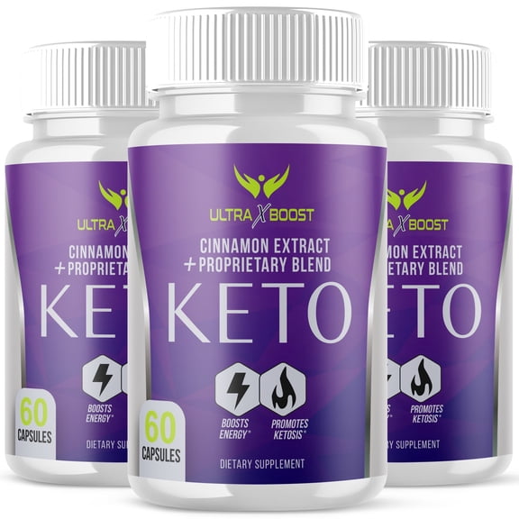 (3 Pack) Ultra X Boost Keto Diet Pills - Utilize Fat for Energy with Ketosis - Boost Energy & Focus, Manage Cravings, Support Metabolism - Supplement for Women and Men - 180 Capsules