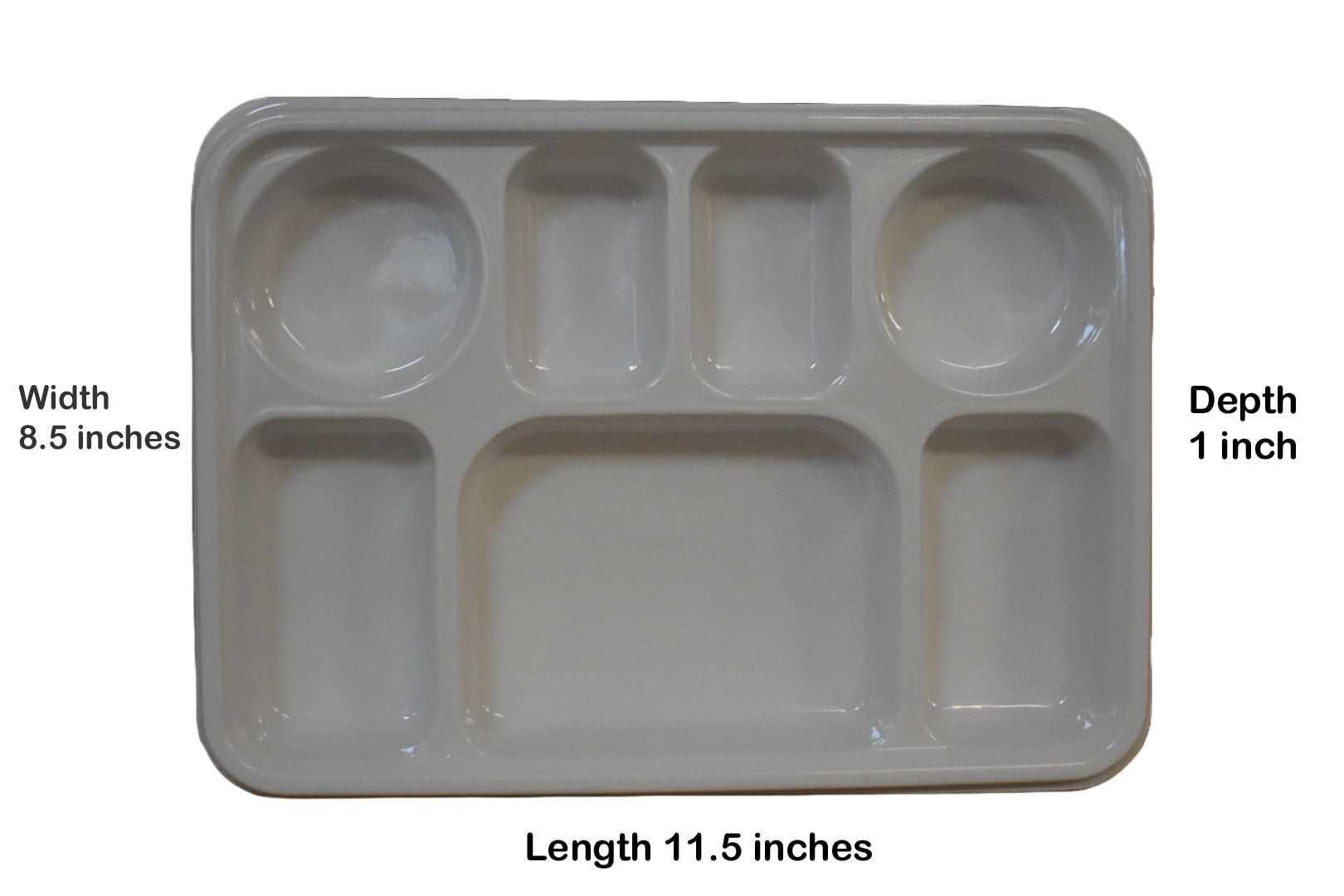 6 Compartment Disposable Microwave Safe White Thali / Tray w/ Lid 100 Pack  #43551