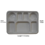 Disposable Plastic Plates 7 Compartment Thali - White (600 Pack)