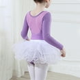 thumbnail image 4 of Kaemgyyd 5-18 Years Toddler Girls Ballet Outfit Spring Long Sleeve Stretch Dance Romper Crew Neck Solid One-Piece Jumpsuit for Kids Teens, 4 of 5
