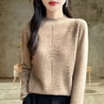 thumbnail image 7 of yillto Womens Fall Winter Sweaters Mock Neck Pullover Long Sleeve Knit Warm Lightweight Loose Sweater, 7 of 7