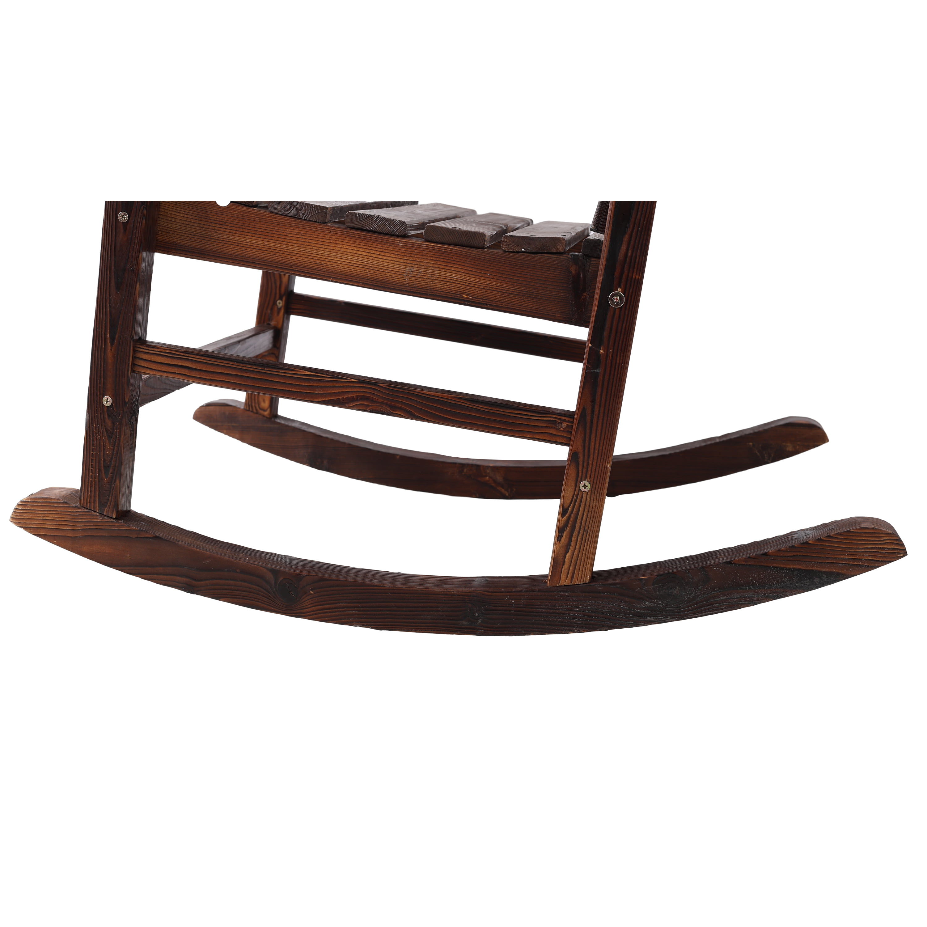 Wooden Oversized Porch Rocker Chair With Wide Seat and Tall Backrest,High Back Smooth Rocking Chairs for Outdoor & Indoor