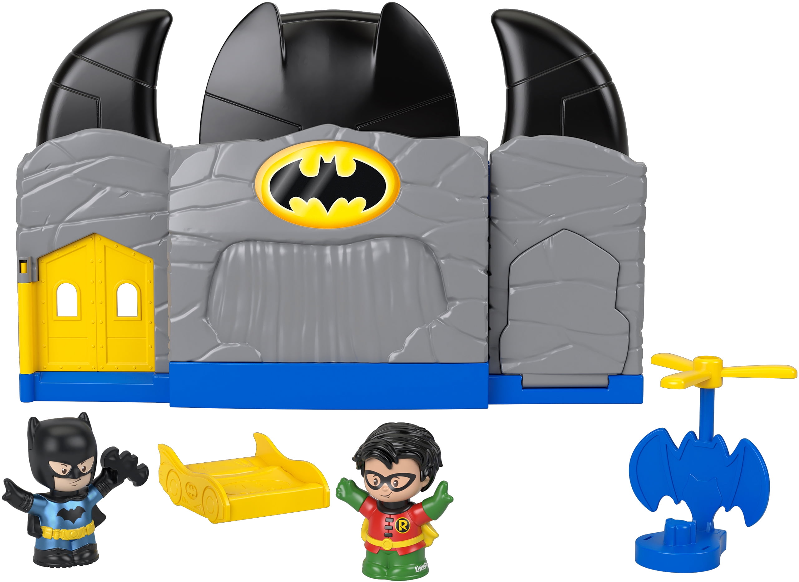 Fisher Price Little People Super Friends Batman Batcave Robin set lot NEW sounds 