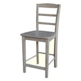 thumbnail image 5 of 36" Round Solid Wood Extension Dining Table with Four Stools - Washed Gray Taupe, 5 of 5