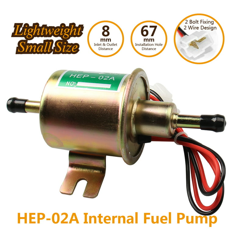 Carbole Universal 12V Low Pressure Heavy Duty Gas Diesel Inline Electric Fuel Pump Hep-02a (2.5-4Psi), Gold