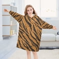 thumbnail image 5 of Wearable Blanket with Sleeves and Pocket Oversized Hooded Sweatshirt 3-14 YR Tiger Stripes Pattern L, 5 of 7
