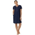 thumbnail image 3 of Aria Women’s Short Sleeve Split Neck Henley Nightgown 40”, Sizes XS to 5X, 3 of 6