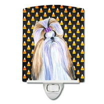 Caroline's Treasures SS4258CNL Shih Tzu Candy Corn Halloween Portrait Ceramic Night Light, 6x4x3", multicolor