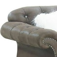 thumbnail image 2 of Benzara Rima Upholstered Modern Fabric & Wood Loveseat with Rolled Arms in Brown, 2 of 5