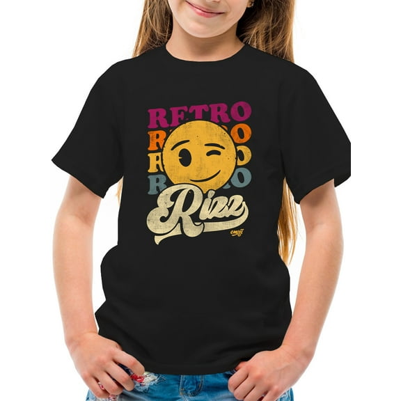 Retro Rizz - Vintage Winking Emoji Graphic Youth's T-shirt