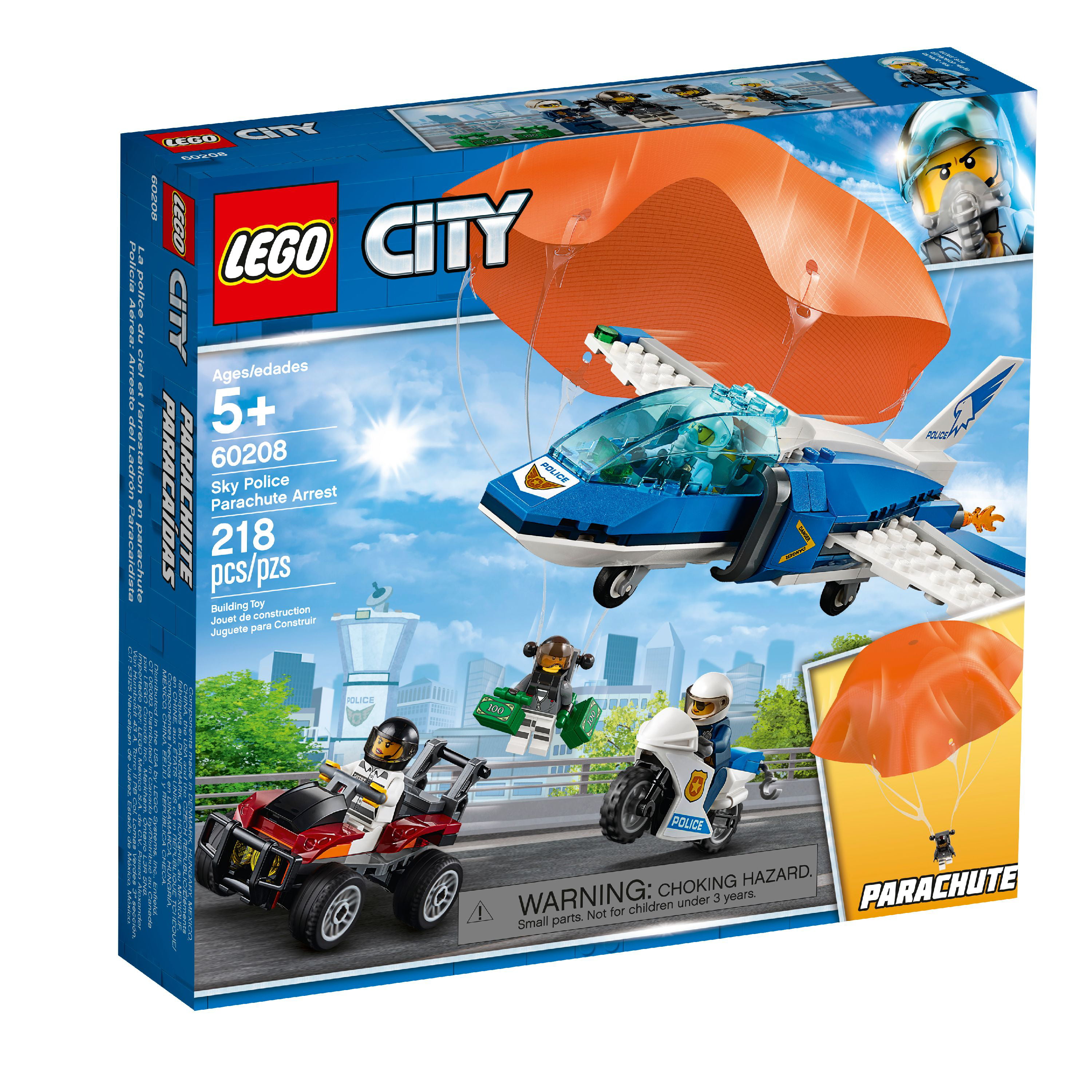 Post impressionisme gevechten Doe voorzichtig LEGO City Police Sky Police Parachute Arrest 60208 Police Jet Toy -  Walmart.com
