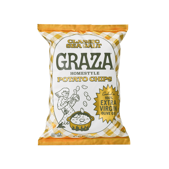 Graza Classic Sea Salt Homestyle Potato Chips, 5.5oz Bag