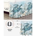 thumbnail image 3 of Teal Turtle Coastal Bed Skirt Cal King Size, Summer Beach Nautical Starfish Wrap Around Bed Skirting with Adjustable Elastic Strap, Dust Ruffled Pleated Bedskirts 18 Inch Drop for Bedroom Beds, 3 of 9