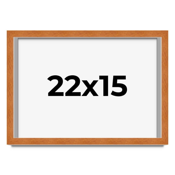 22x15 Shadow Box Frame Brown | 0.875 Inches Deep Real Wood Contemporary Shadowbox Display Frame |