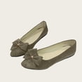thumbnail image 5 of Womens Pointed Toe Suede Ballet Flats Bow-Knot Slip-Ons Dressy Casual Comfortable Wear to Work Loafers Bronze 9(42), 5 of 6