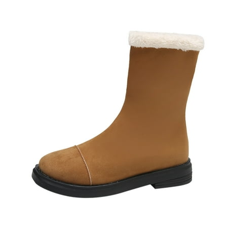 

ASEIDFNSA Elephant Slippers for Women Womens Boots Size 10W Ladies Fashion Solid Color Suede Warm Plush Flat Bottomed Casual Short Boots