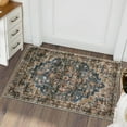 thumbnail image 2 of HOMERRY 2' x 3' Entryway Area Rug for Living Room Floral Geometric Small Rug Boho Indoor Accent Rug, Blue/Brown, 2 of 7