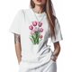 thumbnail image 1 of Womens T Shirts Pink Tulip Crewneck Short Sleeve Shirts for Women Flower Loose Fit Lightweight Casual Tees Tops, 1 of 6