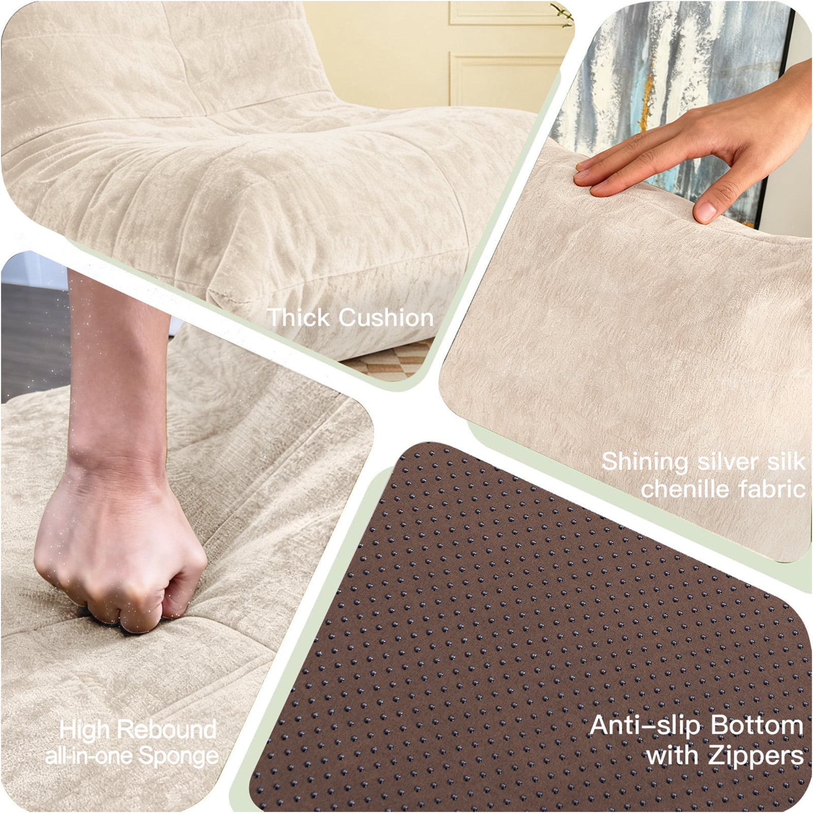 zyoiszvq Memory Foam Bean Bag Chairs for Living Room,Bedroom,Dorm