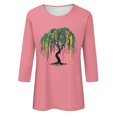 thumbnail image 4 of SOOMLON Mardi Gras Outfit for Women Carnival Tops Tuesday Party 3/4 Sleeve Shirts Fancy Mask Print Outfits Trendy Crew Neck Tshirts New Orleans Holiday Blouses 2025 Pink XL, 4 of 5