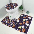 thumbnail image 2 of Halloween Ghost & Pumpkin Pattern Bathroom Rugs Sets 3 Piece,Toilet Cover Set,Absorbent Non Slip Bathroom Mats Sets with U-Shaped Contour Rug Toilet Rug Set, 2 of 5