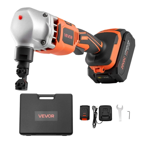VEVOR Cordless Metal Nibbler, with 18 V 4000 mAh Battery, 1200 RPM Brushless Motor, Electric Nibbler Metal Cutter with Plastic Carrying Case