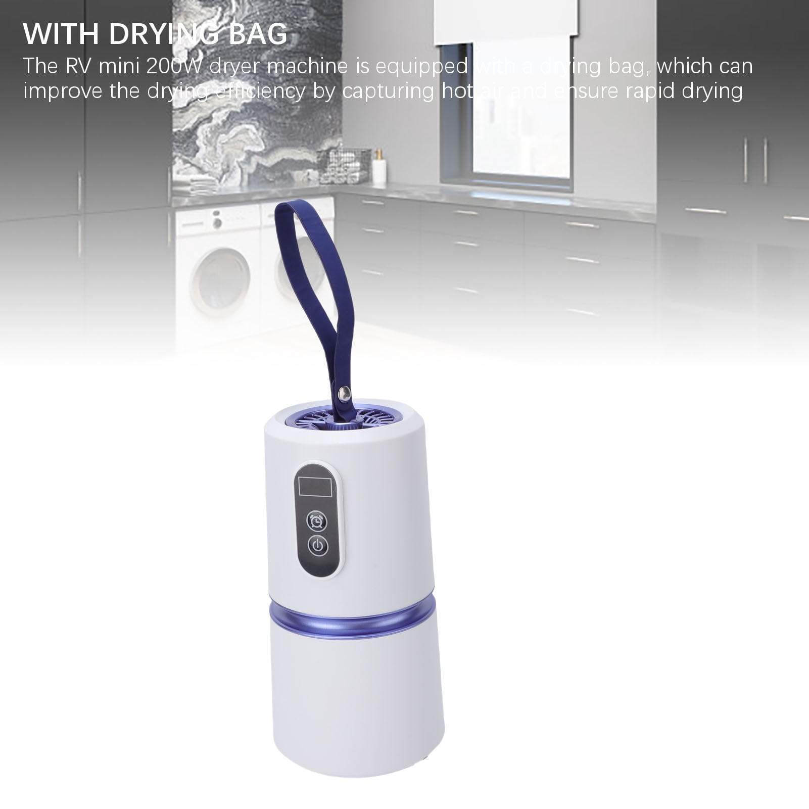 Rupoun High Speed Portable Clothes Dryer 200W Mini Drying Machine for Apartment Travel RV 3.35 x 6.54 inches / 8.5 x 16.6 cm US Plug 110V