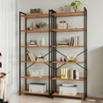 thumbnail image 2 of Casacomoda 6-Tier Tall Bookshelf, Large Bookcase with Steel Frame, Deep Book Shelf for Living Room, Home Office, Study, Industrial Style, Vintage, 2 of 6