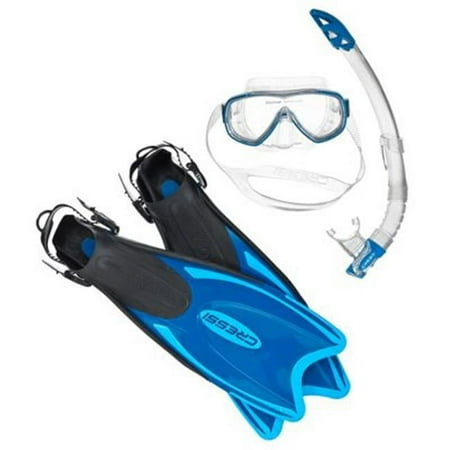 UPC: 0843607503273 | Cressi Palau Long Adjustable Fin (LAF) Package Medium/Large Blue