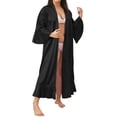 thumbnail image 4 of LilyLLL Womens Satin Silk Sexy Bride Long Kimono Robe Nightie Dress Gown Plus Size, 4 of 5