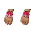 thumbnail image 2 of relayinert Bracelet Extensible Unique avec des Roses en Satin Faites à la Main pour un Look Élégant Facile à Porter N26 rose Rouge 2Set, 2 of 6