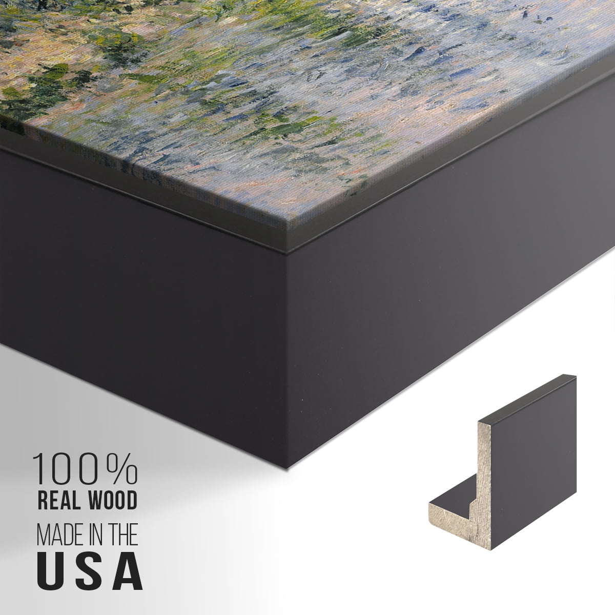 Vintage Landscape-CXXV By Wexford Home Framed in Black Wood Gallery Wrapped Canvas 27 in. x 41 in.