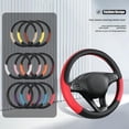 thumbnail image 2 of Splicing Leather Steering Wheel Cover Nonslip Breathable Without Inner Ring A3, 2 of 2