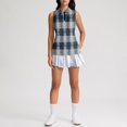 thumbnail image 5 of Sleeveless Golf Shirts for Women Tank Top Collared Zip, Athletic Quick Dry Polo Shirt for Golf and Tennis Navy L, 5 of 6