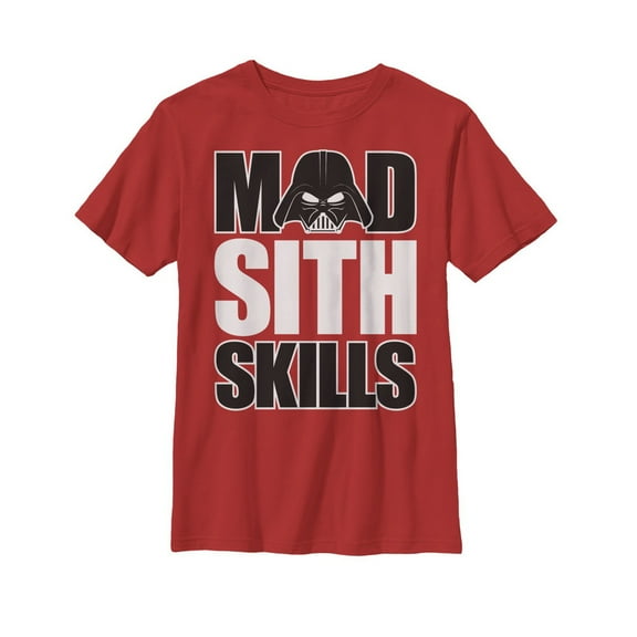 Boy's Star Wars Mad Sith Skills Graphic Tee Red Medium