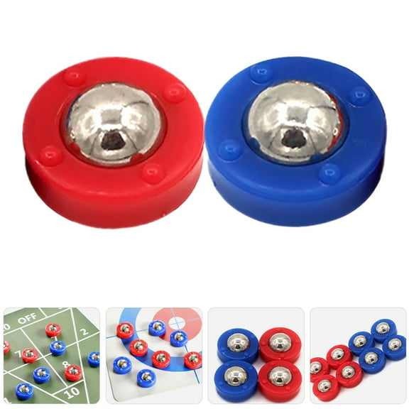 WEUVEB 32-Piece Shuffleboard Tabletop Rollers Set with Curling and Pucks for Home and Family Fun