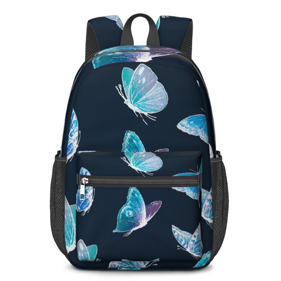 17 Inch Lightweight Backpack,PVC Waterproof Oxford Fabric, Ergonomically Designed, with Large Capacity, Monarch Butterfly Aesthetic