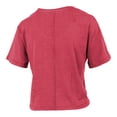 thumbnail image 3 of Women's Pressbox  Red Wisconsin Badgers Vintage Waist Length Script Over Logo T-Shirt, 3 of 3