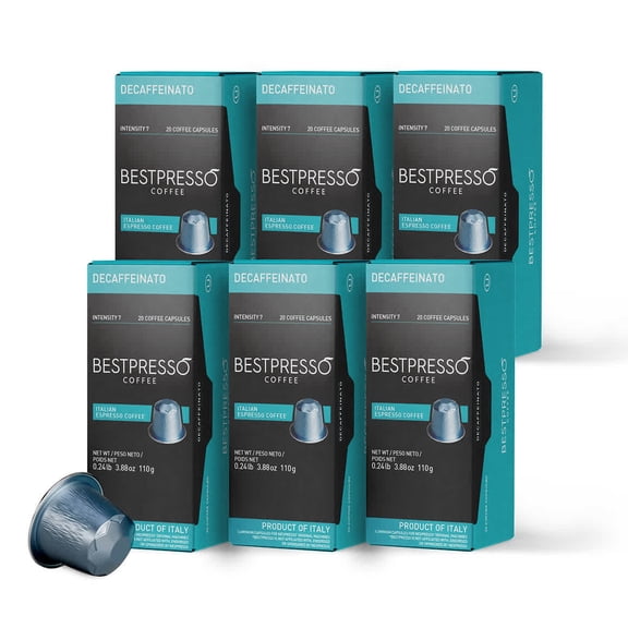 Bestpresso Coffee for  Original Machine 120 pods Certified Genuine Espresso Decaffeinato Blend(Medium