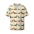 thumbnail image 5 of Daiia Dachshund Dog Men's Linen Shirts Short Sleeve Casual Shirts Button Down Shirt for Men Beach Summer Wedding Shirt-Medium, 5 of 6