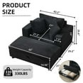 thumbnail image 6 of CQSXDA Modern Upholstered Sleeper Couch with Storage Ottoman and Pillows for Relaxing in Any Room, Black, 6 of 17